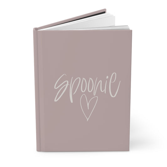 Spoonie Hearts Hardcover Journal Notebook in Dusty Rose