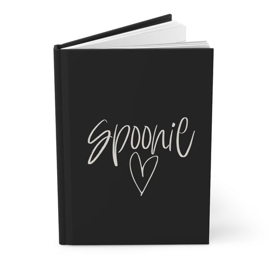 Spoonie Love Hardcover Journal with Line Drawn Hearts in Black