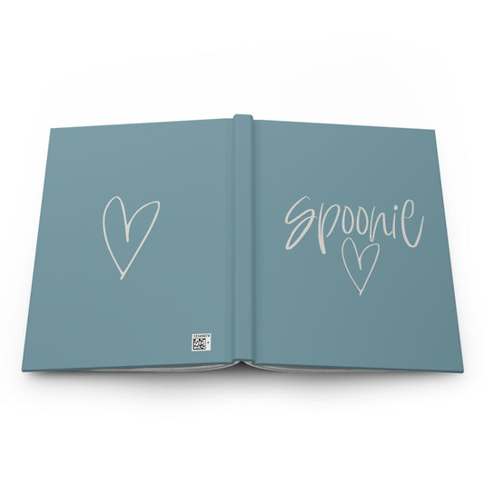 Spoonie Warrior Hardcover Journal in Blue With Line Drawn Heart